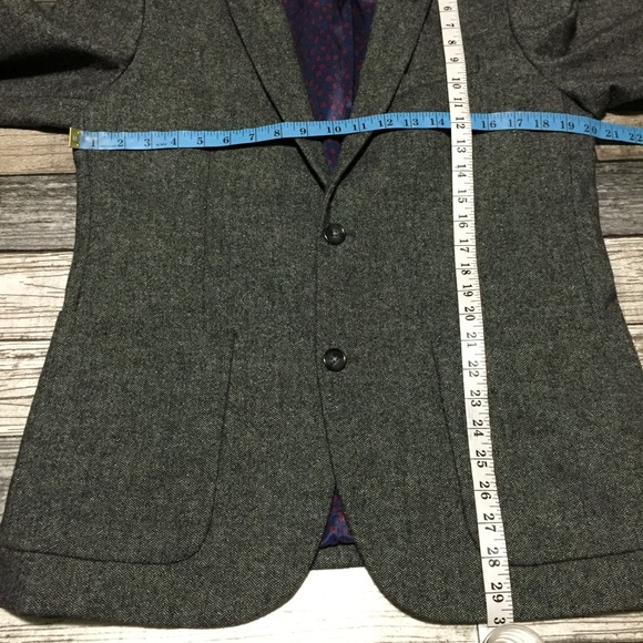 Penguin Herringbone Wool Blend Blazer Men’s L Gray 2 Button - Picture 2 of 10